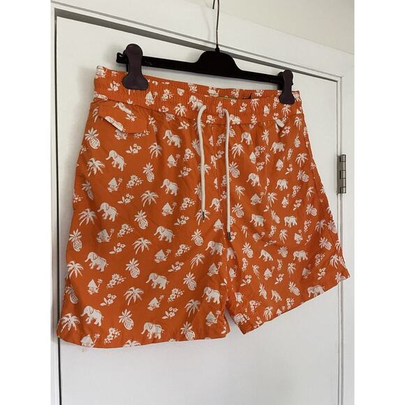POLO Ralph Lauren Mens Swim Shorts Trunks Elephant & Palm Orange size XL - Picture 5 of 7